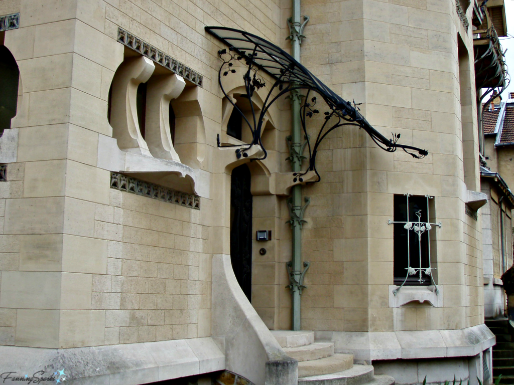 Art Nouveau portico at Villa Majorelle in Nancy France @FanningSparks