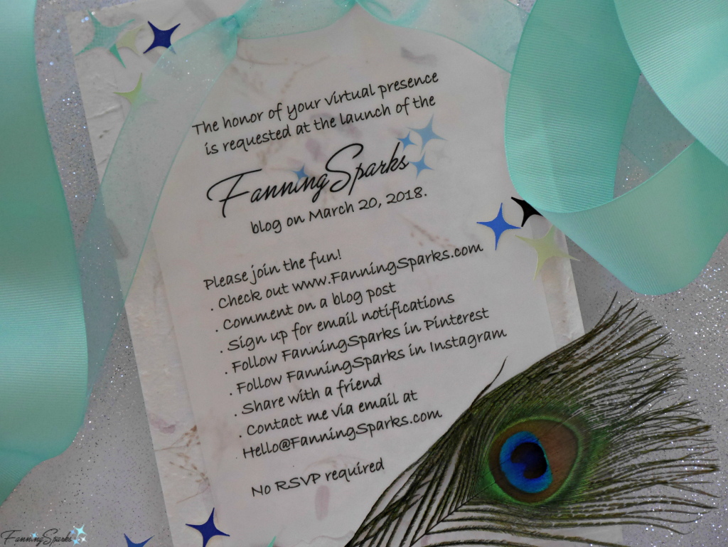 Formal invitation to join the fun at the FanningSparks blog launch