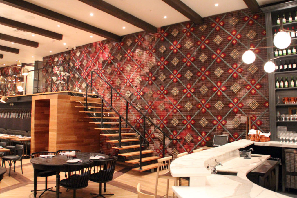 Laura Carwardine/ Cargo Collective feature wall at Patria Restaurant in Toronto Canada Shared @FanningSparks