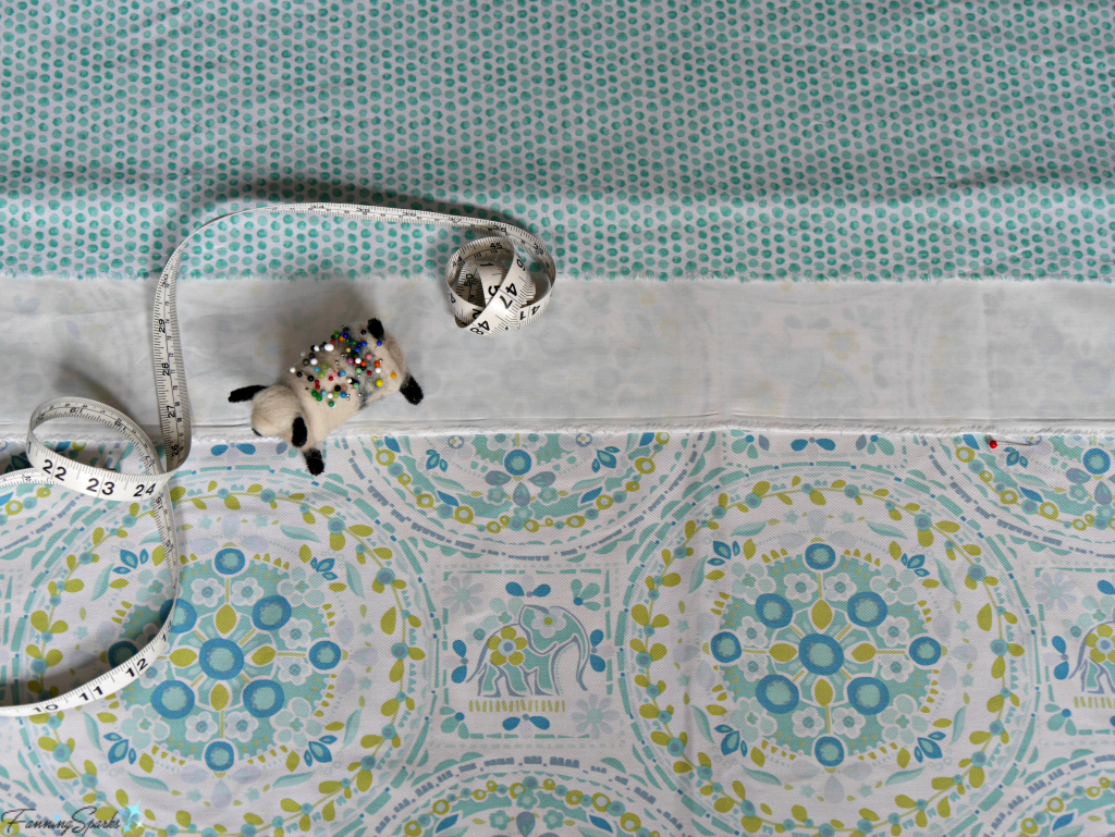 Visual check of new fabric and design for lengthened shower curtain. @FanningSparks