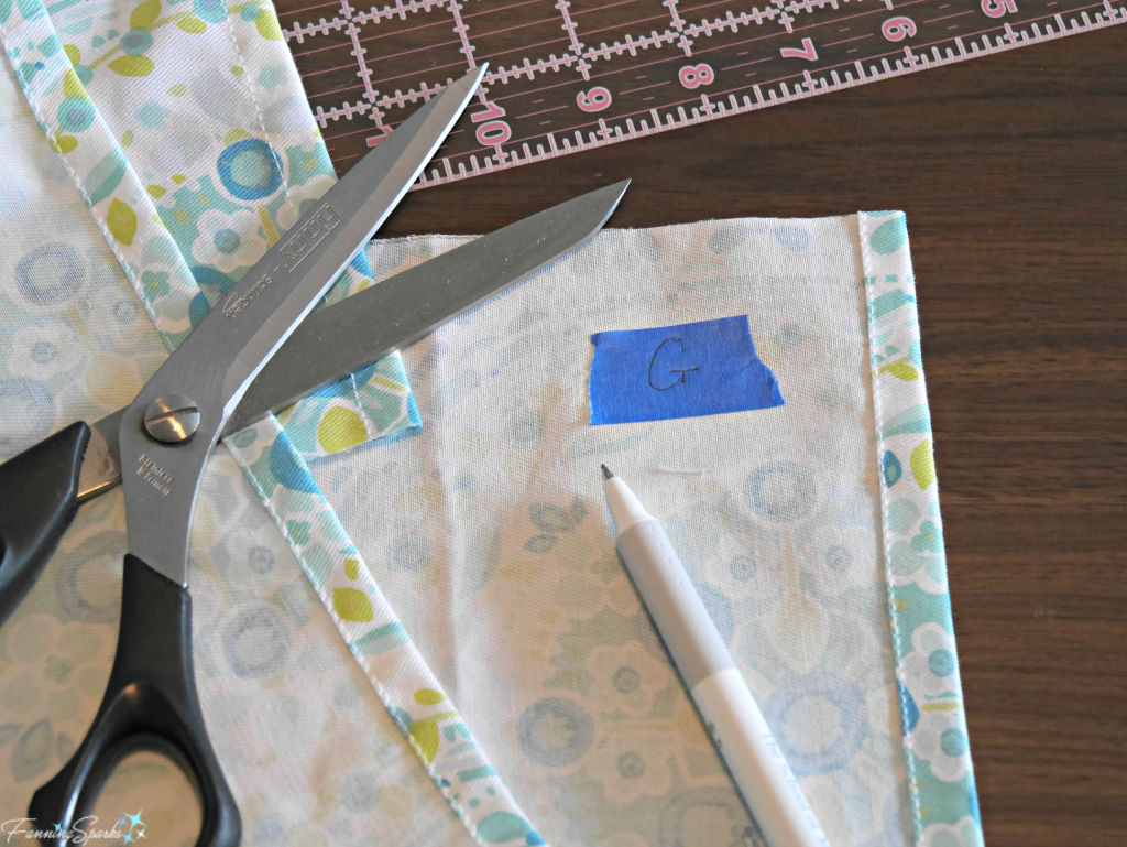 Marking the fabric pieces to ease assembly. @FanningSparks