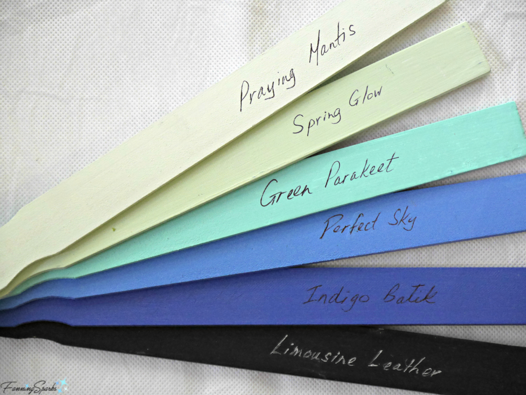 Paint and label paint sticks to use for color references. @FanningSparks