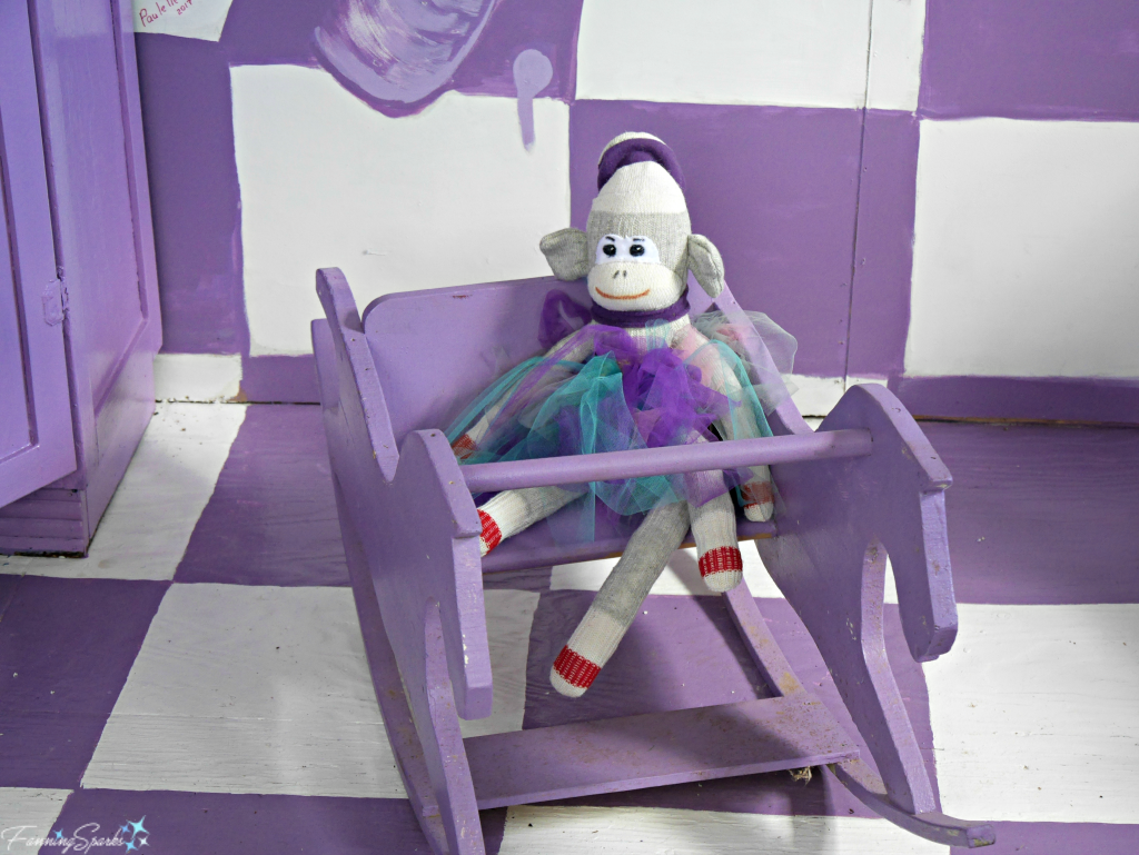 Mabel Murple's Sock Monkey inside the Peek a Boo House in River John Nova Scotia. @FanningSparks