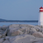 Peggys Point Lighthouse during magic hour before sunrise. @FanningSparks