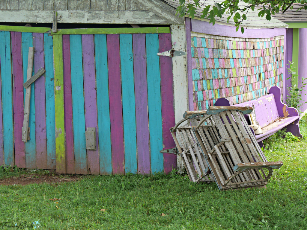 Colorful Wood Shed at Mabel Murple's in River John Nova Scotia. @FanningSparks