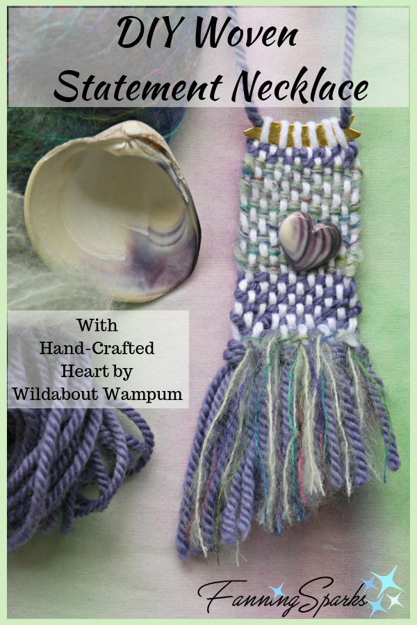 FanningSparks DIY Woven Statement Necklace with Wildabout Wampum Heart Pin. @FanningSparks