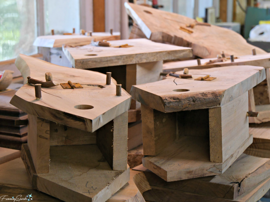 Birdhouses in progress by Walt Cottingham. @FanningSparks