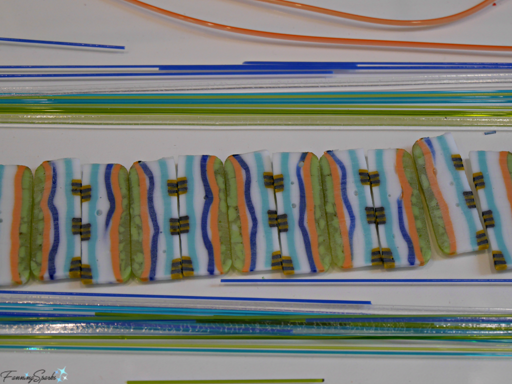 Fused Glass Pattern Bars Work in Process by Cat Martin. @FanningSparks