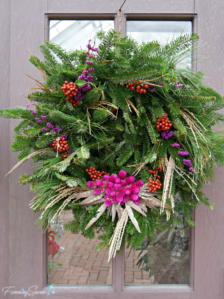 Biltmore Holiday Wreath Featuring Globe Amaranth. @FanningSparks