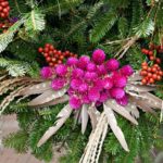 Holiday Wreath Featuring Vibrant Globe Amaranth Blooms. @FanningSparks