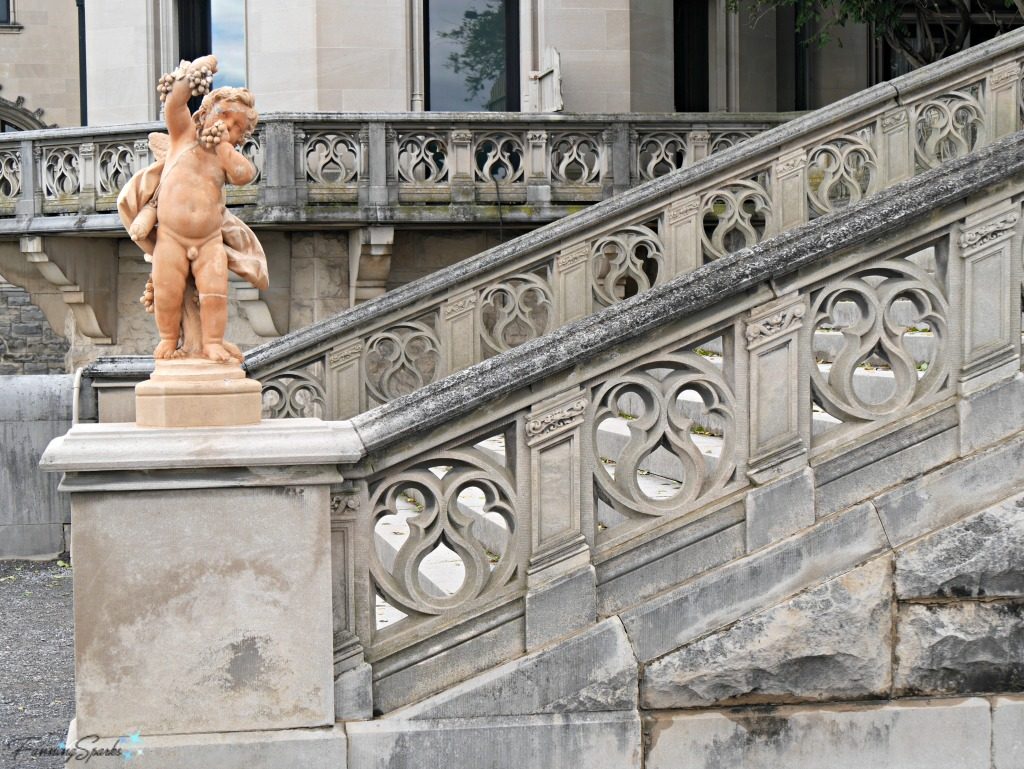 Biltmore House Statue and Staircase on South Terrace. @Fanning Sparks