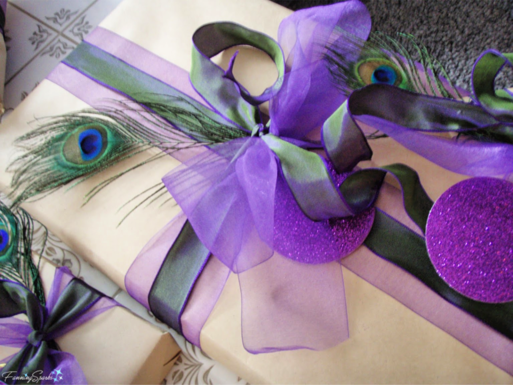 Gift Wrapping Tips - Multiple Purple Ribbons. @FanningSparks