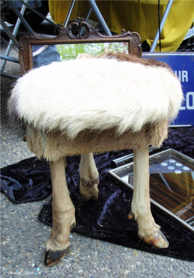 Outrageous 3-Legged Stool from Antiques Market in Tongeren Belgium.   @FanningSparks