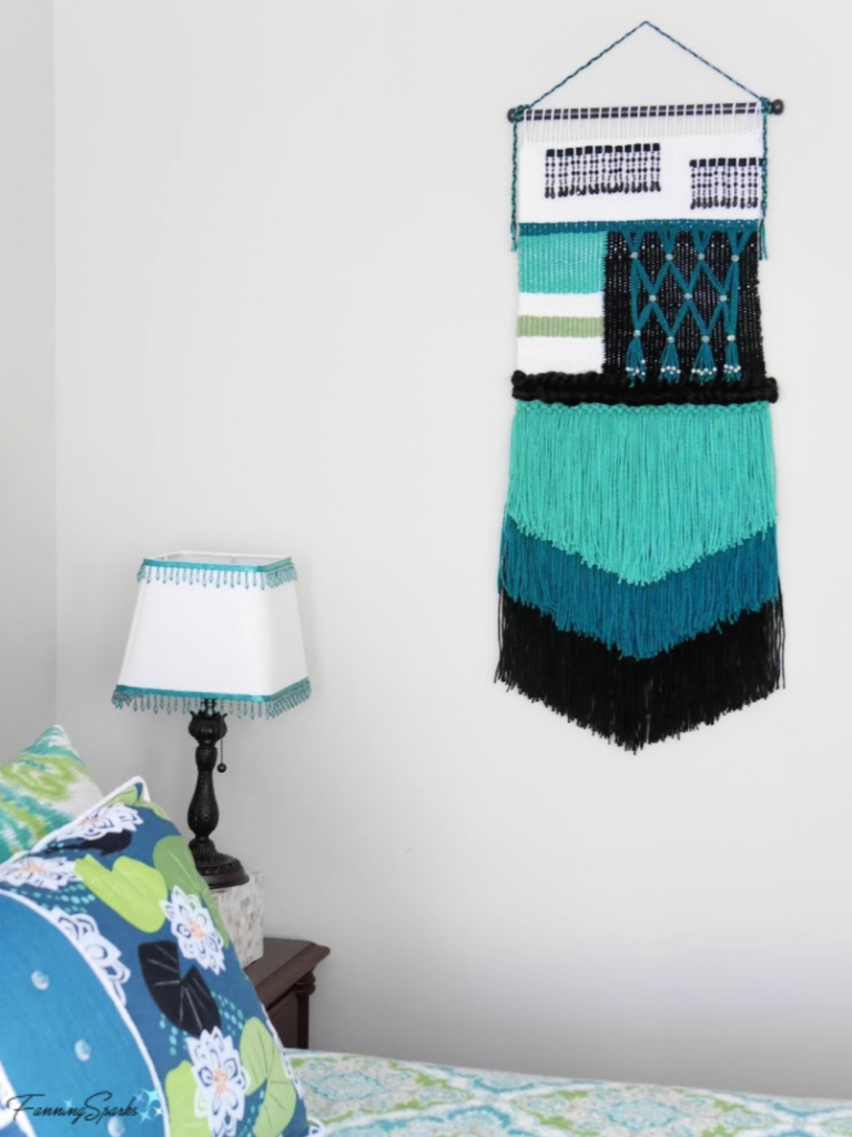 Woven Wall Hanging Designed and Made by Peg Frizzell.   @FanningSparks