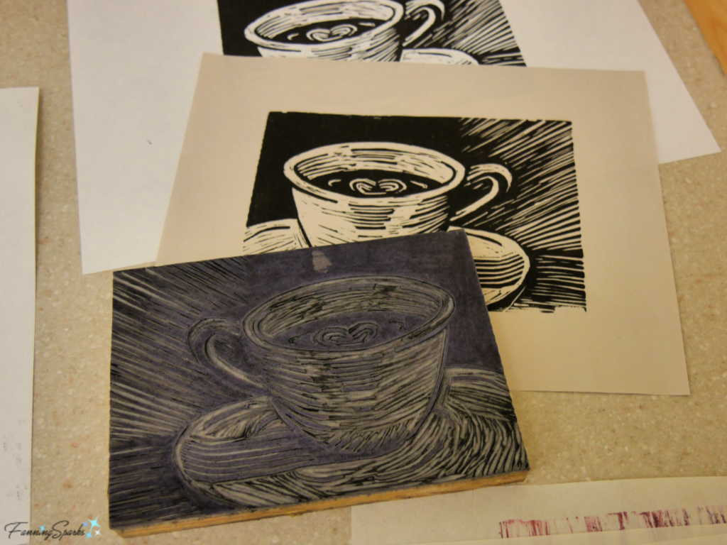 Student Work in Printmaking Class at John C Campbell Folk School.   @FanningSparks