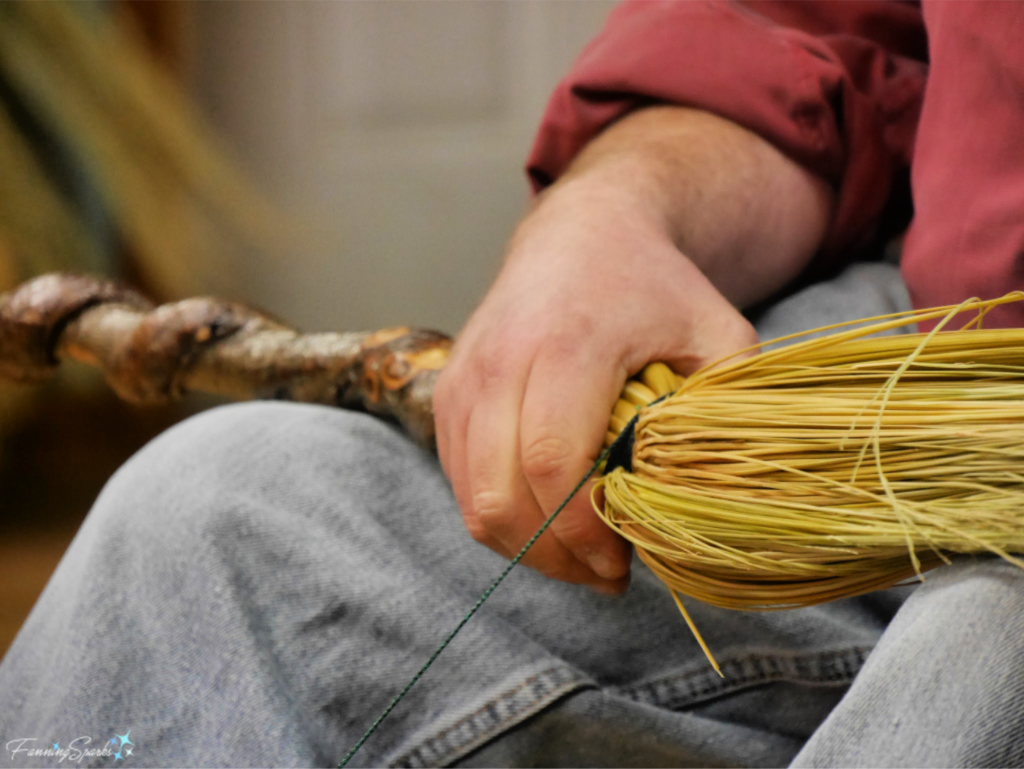 Marlow Gates Broom Making at the John C Campbell Folk School.   @FanningSparks
