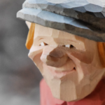 Closeup of Flat-Plane Carved Figure by Harley Refsal. @FanningSparks
