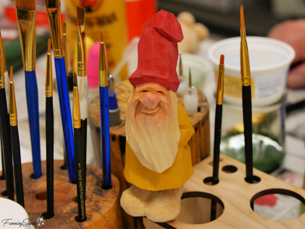 Tomte Carved Figure with Painting in Progress.   @FanningSparks