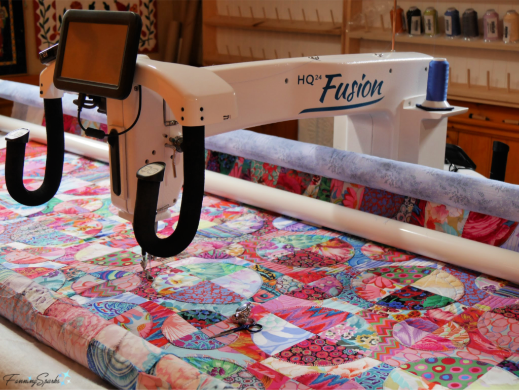 Quilting in Progress at Anne Morrell Robinson's Studio. @FanningSparks