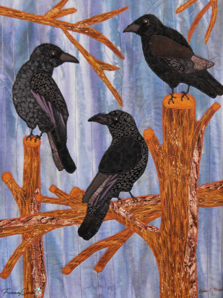 Crow-Themed Quilt Panel by Anne Morrell Robinson. @FanningSparks