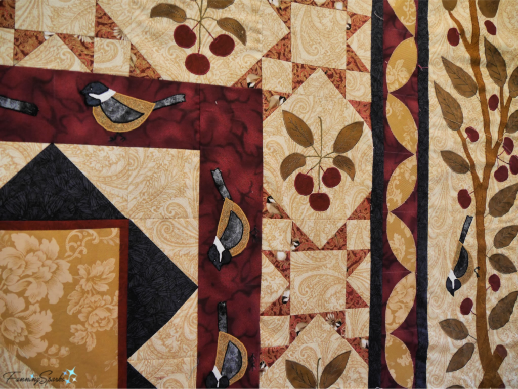 Chickadee-Themed Quilt by Anne Morrell Robinson. @FanningSparks
