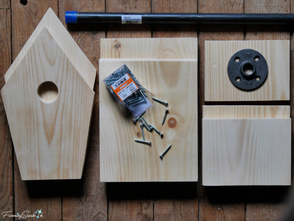 Supplies Needed for DIY Bluebird-Approved Birdhouse.  Tutorial at FanningSparks.   @FanningSparks