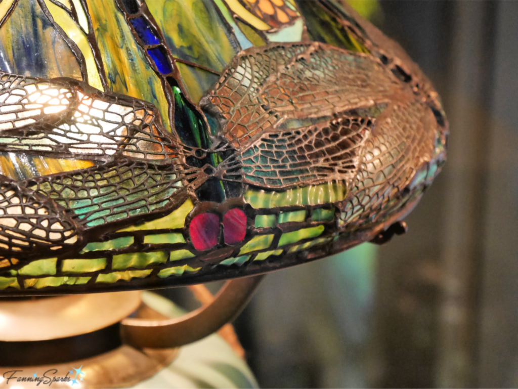 Tiffany Stained Glass Lamp Details: Dragonfly Designed by Clara Driscoll.   @FanningSparks