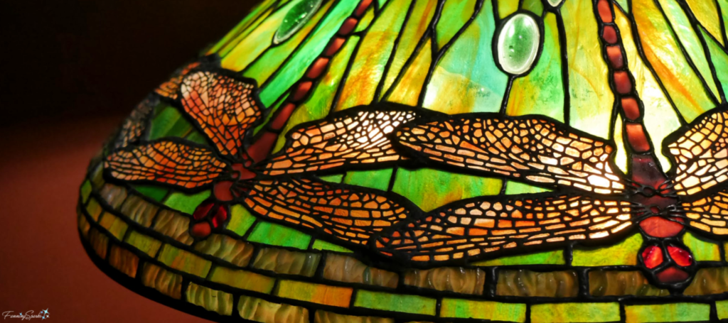 Tiffany Stained Glass Lamp: Dragonfly and Water Designed by Clara Driscoll. @FanningSparks