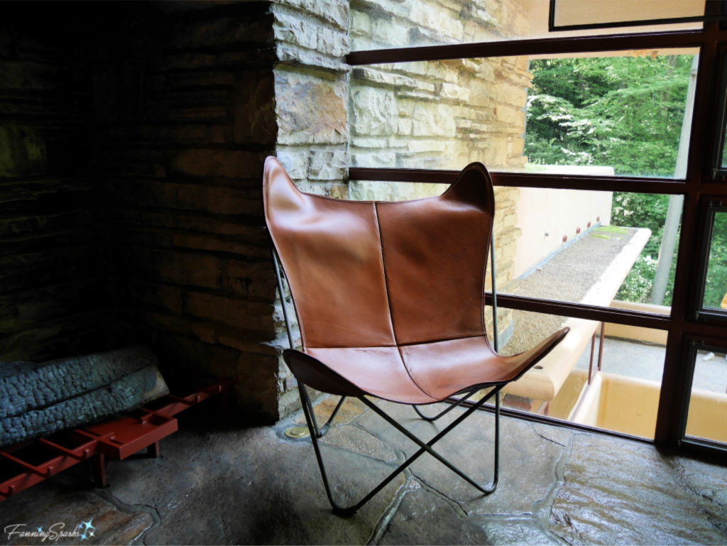 An Original Butterfly Chair (aka B.F.K chair) in Study at FallingWater.   @FanningSparks