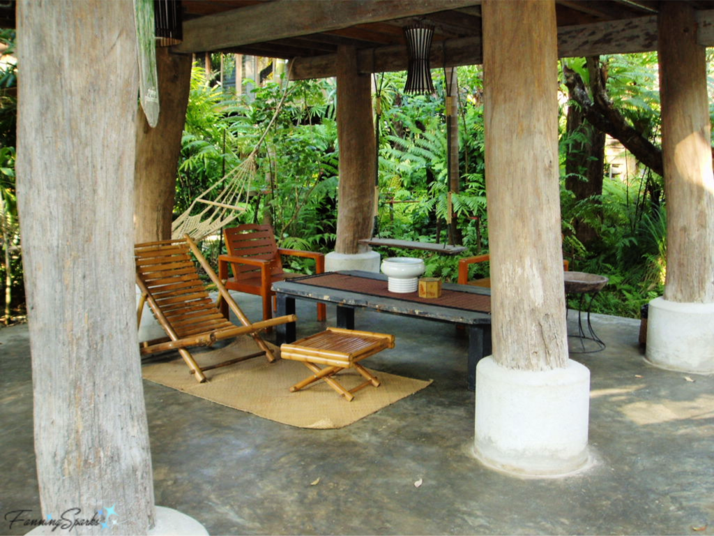 Terrace Under Rice Barn Guest Rooms at Fern Paradise in Chiang Mai Thailand.   @FanningSparks