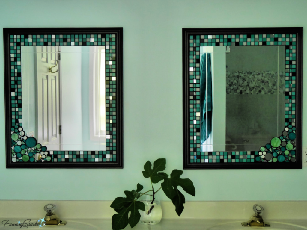Pair Of Mosaic Mirrors Completed, Tile Mirror Frame