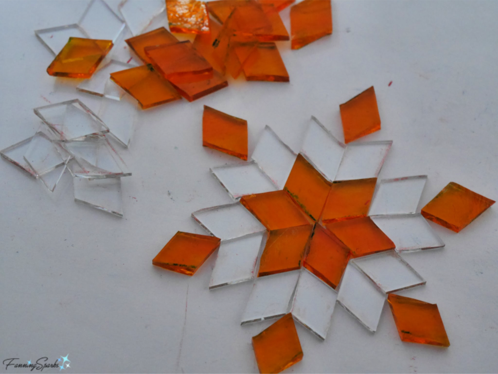 Turkish Mosaic Candle Holder Tutorial - Laying Out Stars.   @FanningSparks