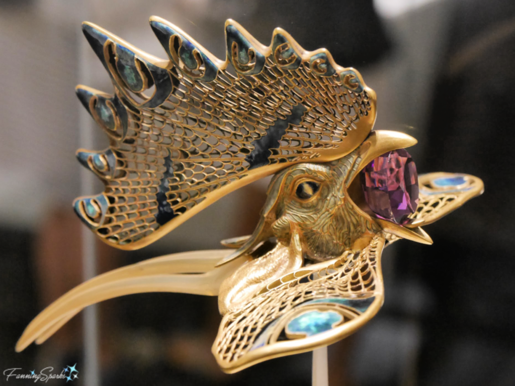 Cockerel Diadem by René Lalique.  Viewed at Calouste Gulbenkian Museum in Lisbon.  @FanningSparks