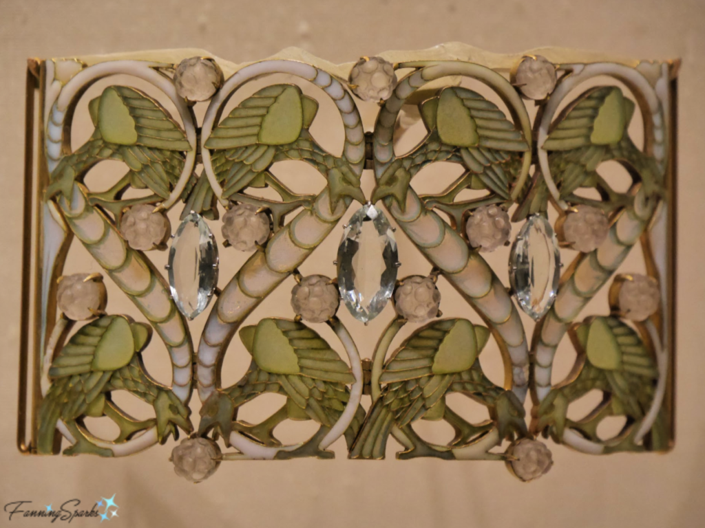 Eagles in Mulberry Branches Choker Plaque by René Lalique.  Viewed at Calouste Gulbenkian Museum in Lisbon.  @FanningSparks