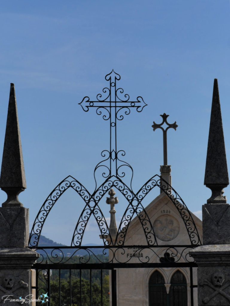Wrought Iron Cross Frames the Benedictine Church of São Romão de Neiva in Portugal.  @FanningSparks
