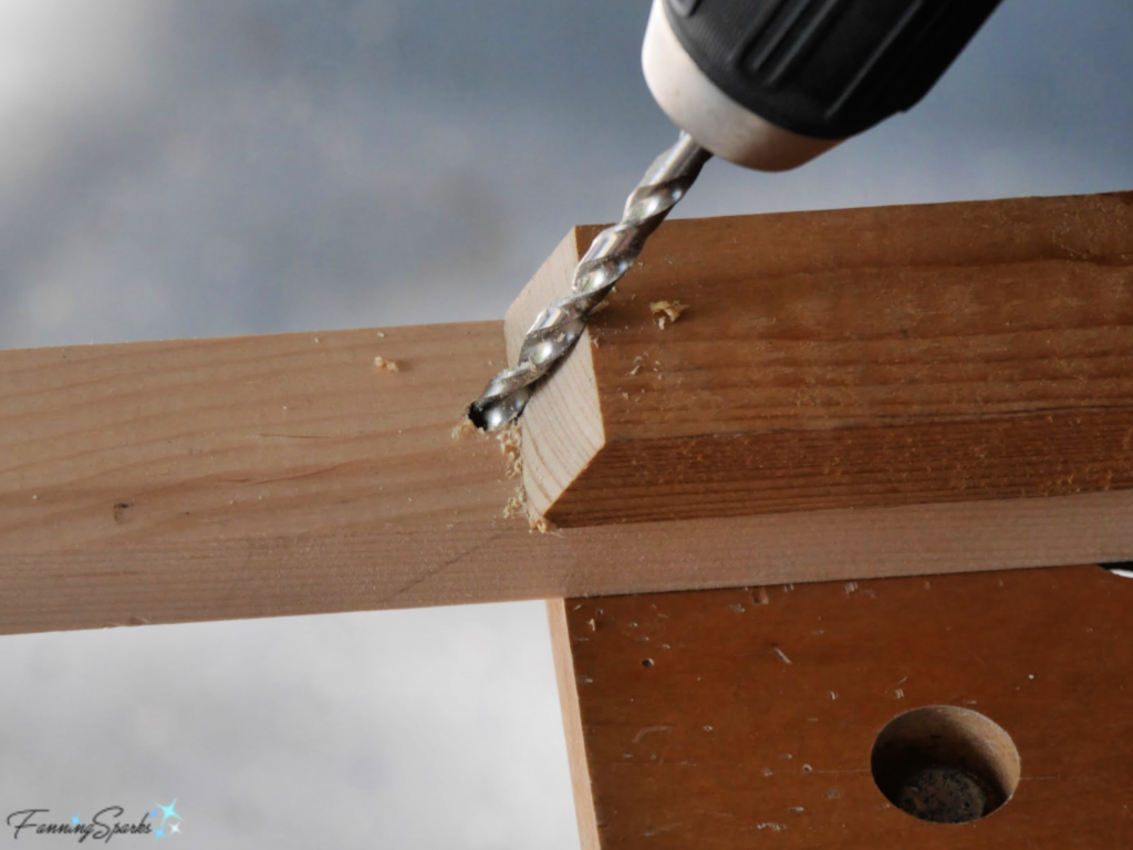 Drilling Angled Holes for Dowels on the Tabletop Tree / Advent Calendar.   @FanningSparks