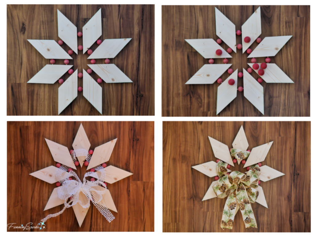 Options for Finishing the Diamonds and Beads Wooden Wreath @FanningSparks