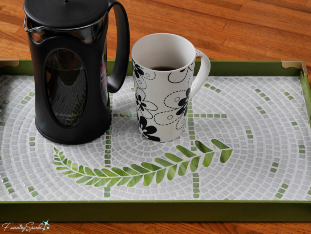 Coffee Served on OOAK Mosaic Tray @FanningSparks