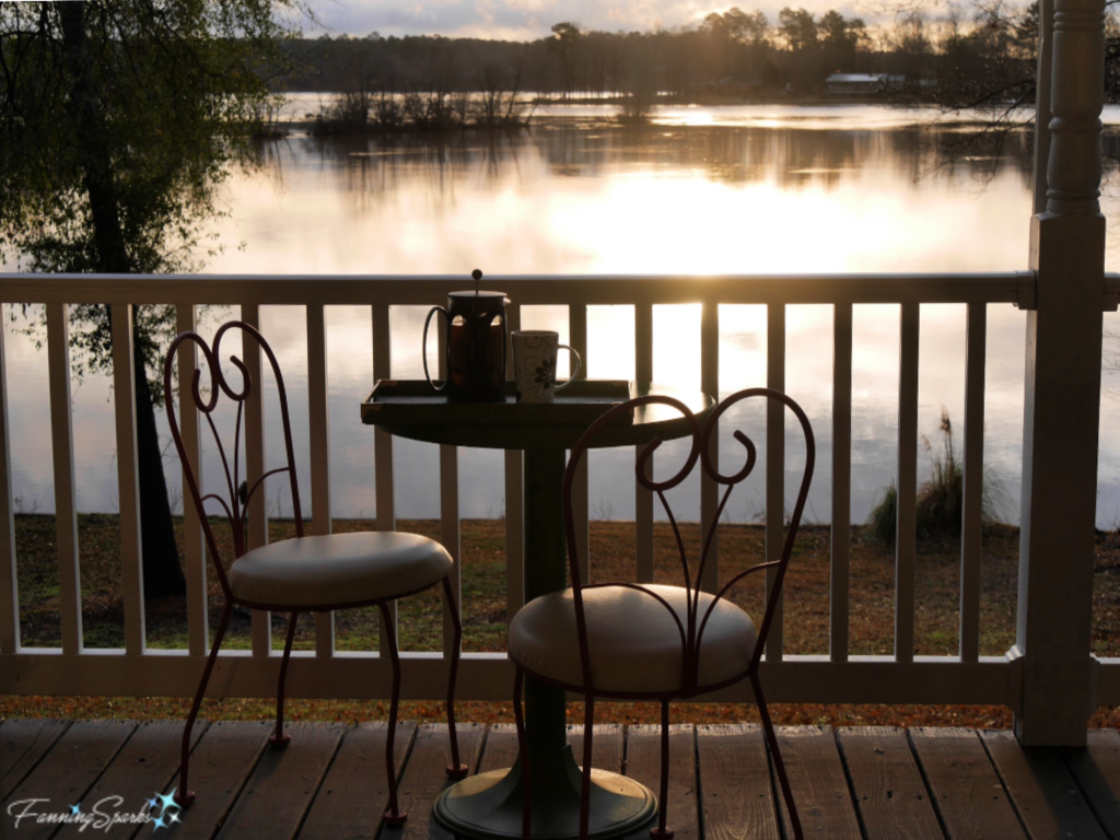 Coffee Served on the Porch at Sunrise   @FanningSparks