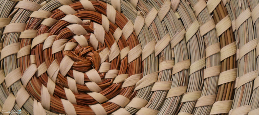 Closeup of Sweetgrass Basket Weaving Detail. @FanningSparks