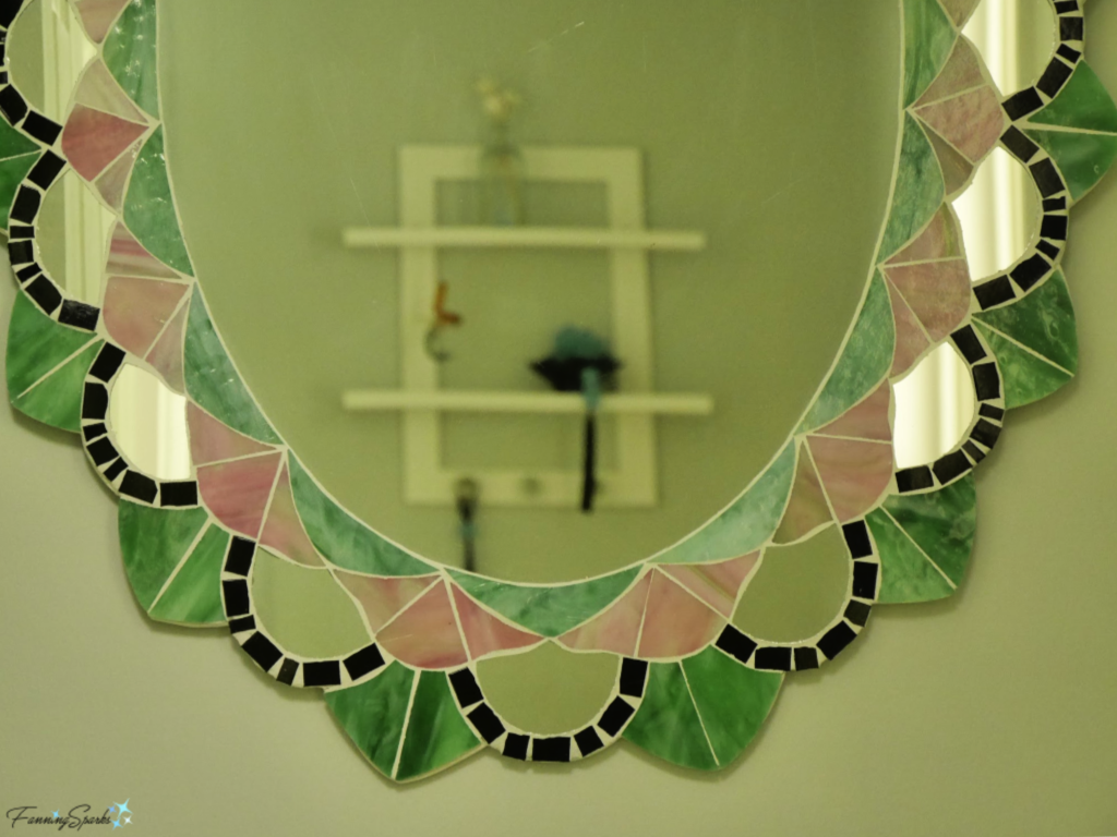 Mosaic Mirror with Shelf Reflection   @FanningSparks