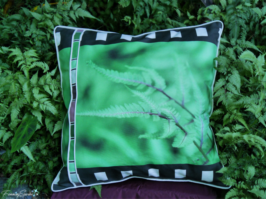 Japanese Painted Fern Finished Pillow Front    @FanningSparks