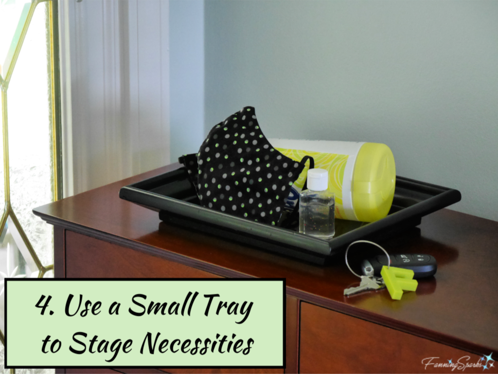 Tip 4 – Use a Small Tray to Stage Necessities   @FanningSparks