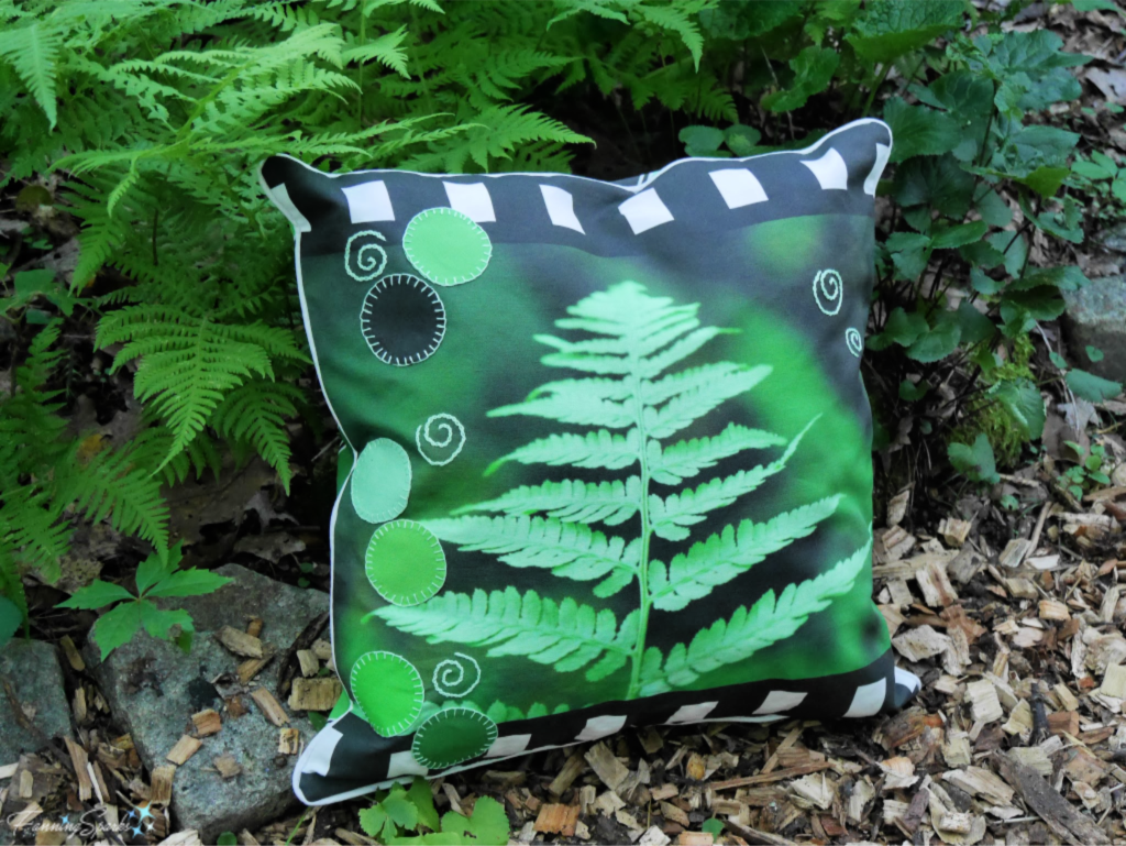Southern Lady Fern Finished Pillow Front    @FanningSparks