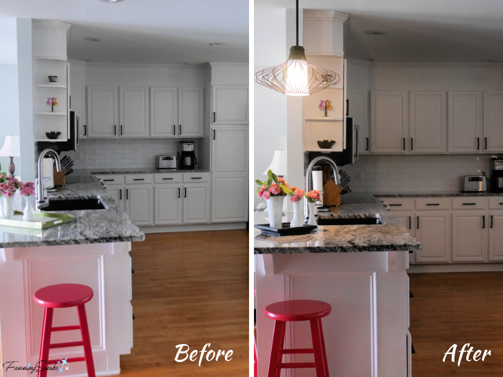 Before and After Over Counter Light Fixture   @FanningSparks