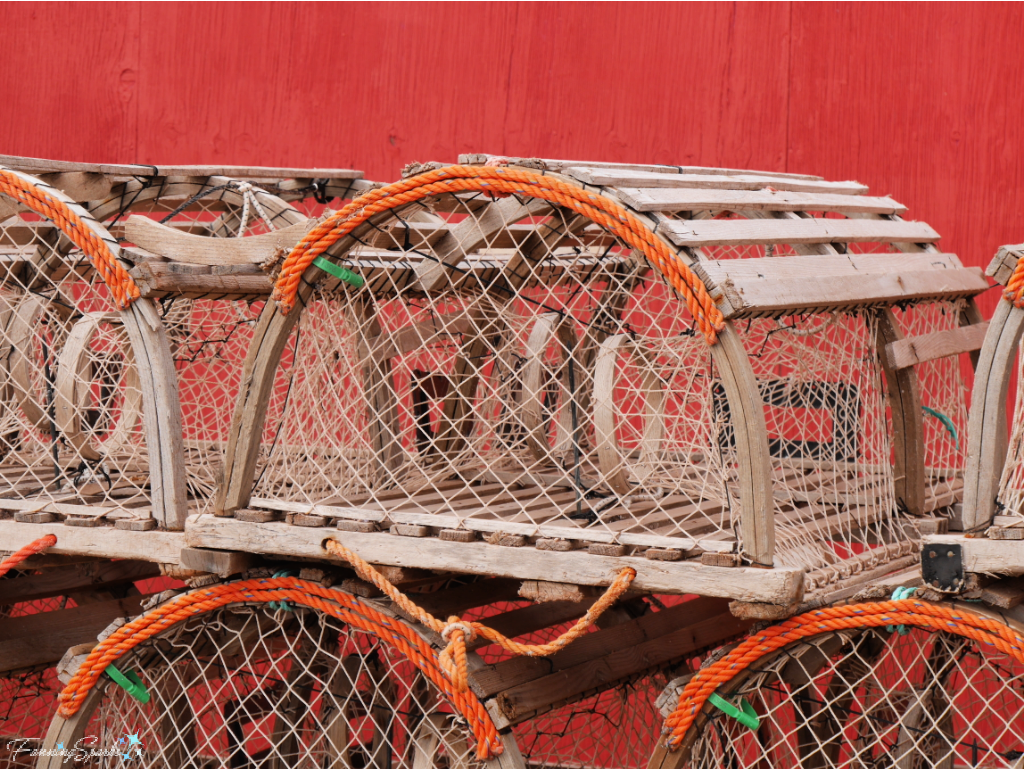 Stack of Orange-Coded Lobster Traps in North Rustico    @FanningSparks