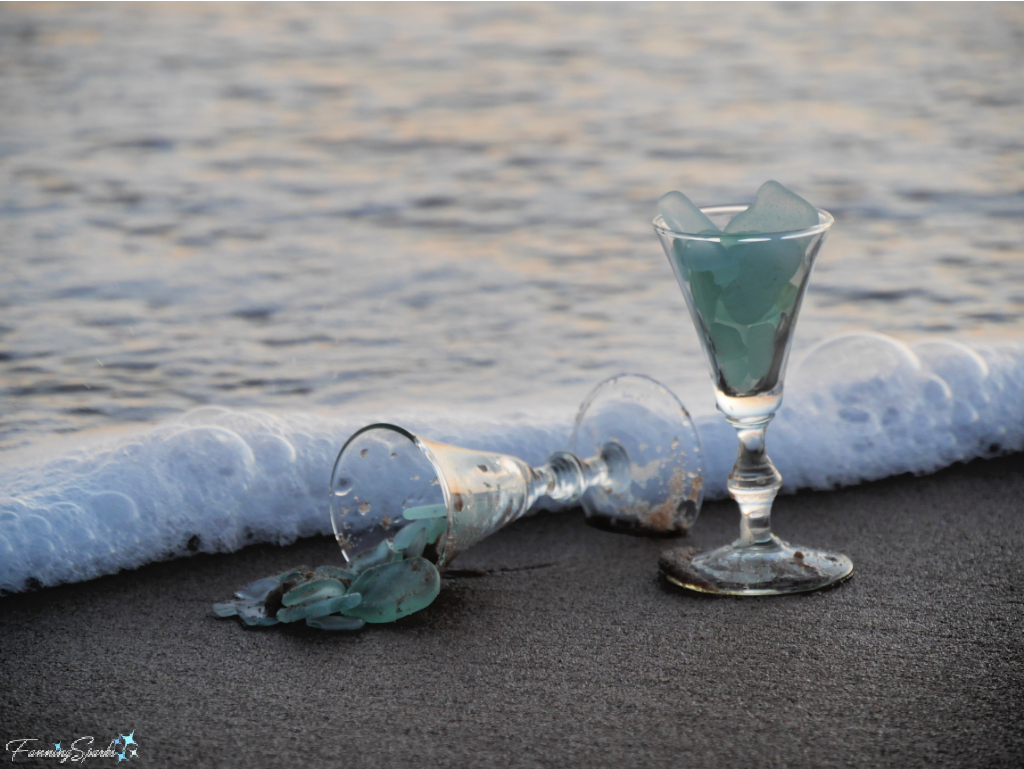 Liquor Glasses of Seafoam Sea Glass @FanningSparks