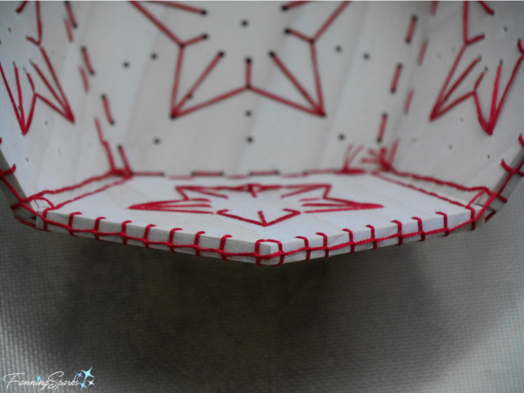 Blanket Stitch Edging Steps for Stitched Wooden Bowl   @FanningSparks