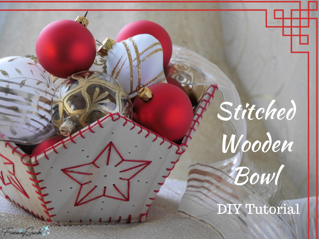 Stitched Wooden Bowl DIY Tutorial   @FanningSparks