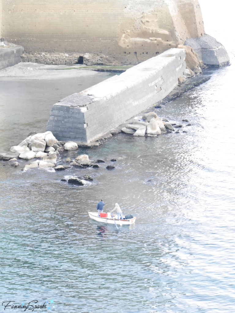 Rowboat at Base of Castel dell’Ovo in Naples Italy   @FanningSparks